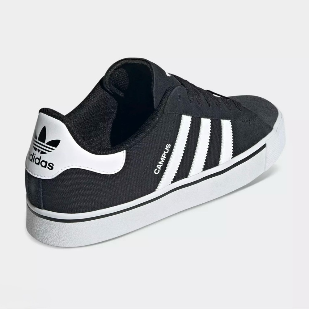 adidas Originals Campus Vulcanized Casual Shoes in Black/White/Gum NIB - Picture 7 of 9